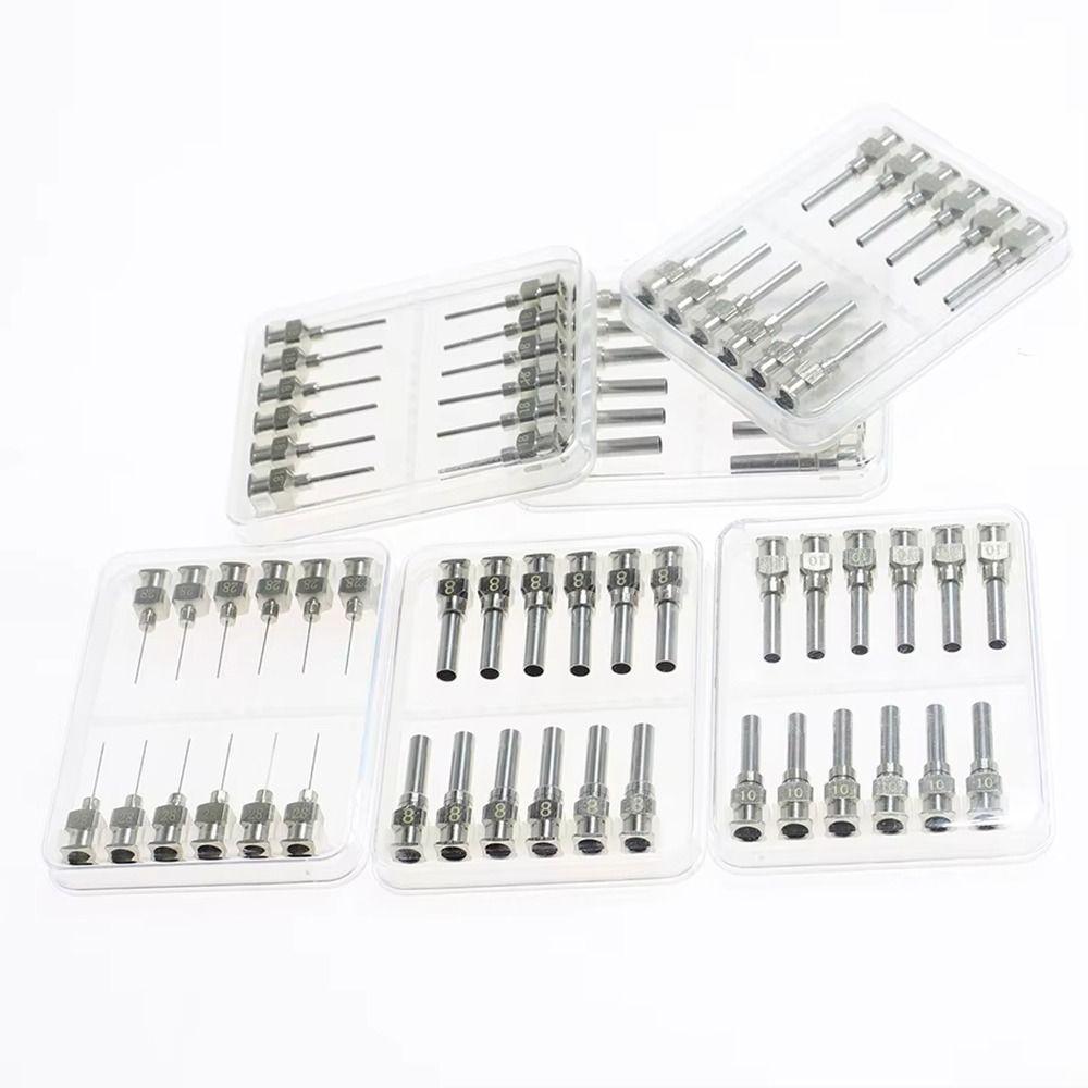 12Pcs Stainless Steel Dispensing Machine Needle 8G-30G Fluids Glue Dispenser Tip