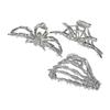 3Pcs Women Hair Claws Spider Bat Skull Hand Shape Hair Clips Anti-slip Teeth Back Head Hair Barrettes Hair Styling Accessories