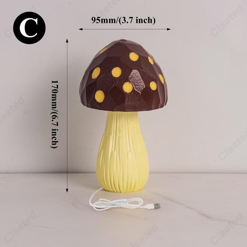 

Creative New LED Mushroom Desktop Desk Lamp Home Bar Living Room Bedroom Bedside High-end Atmosphere Lighting Fixture Tri color dimming
