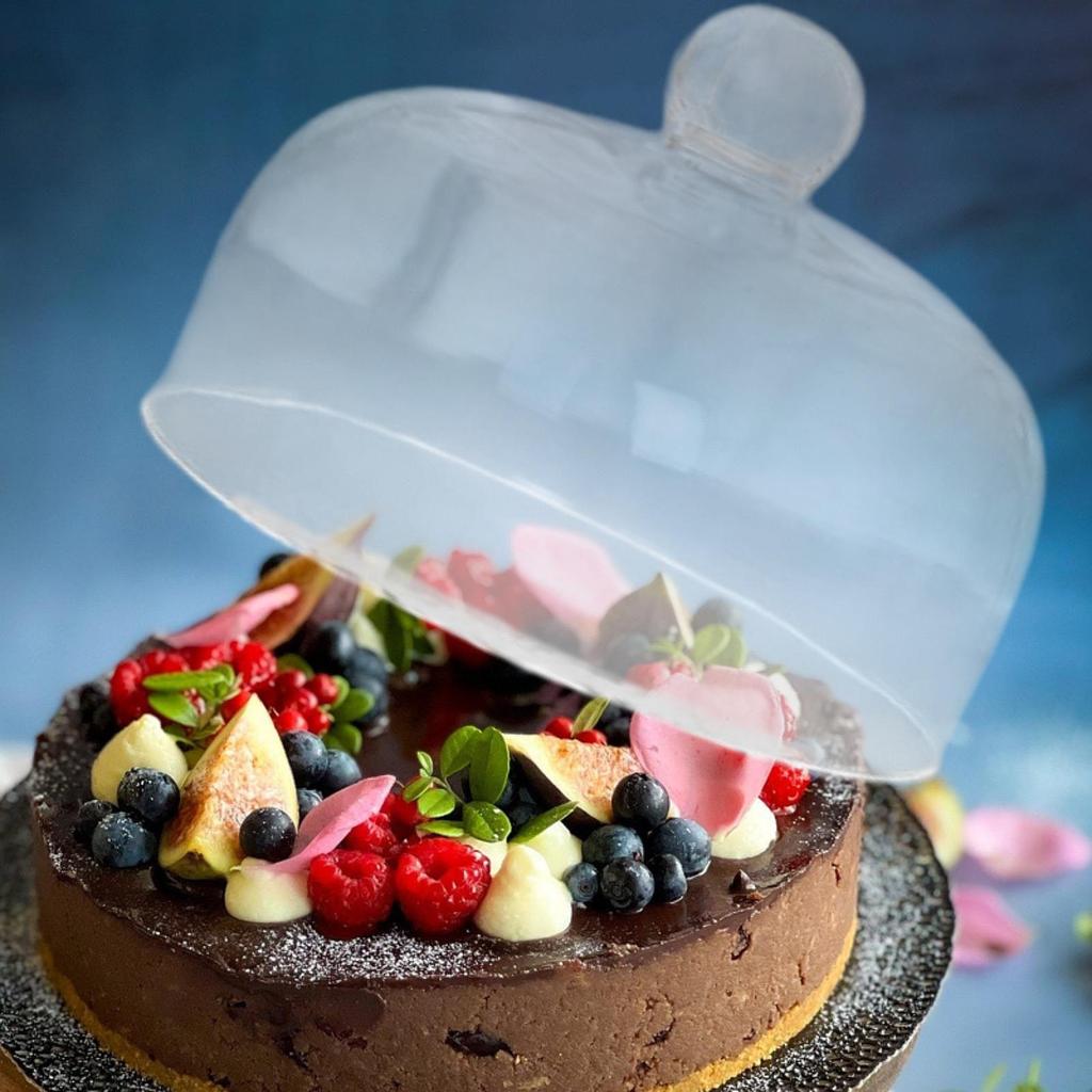 Cake Transparent Glass Stand Round Lid Plate Dessert Presentation Material Suitable for