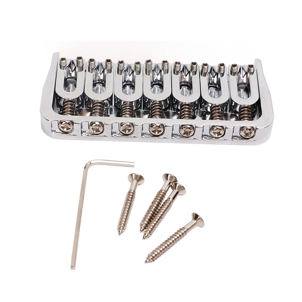 Guitar Bridge 7 String Metal Tailpiece Instrument Accessory for Bass Ukulele Electric Guitars