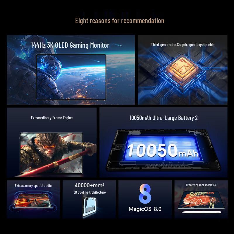 Honor Tabletă de gaming OLED GT Pro de 12,3 inchi (Versiunea CN)