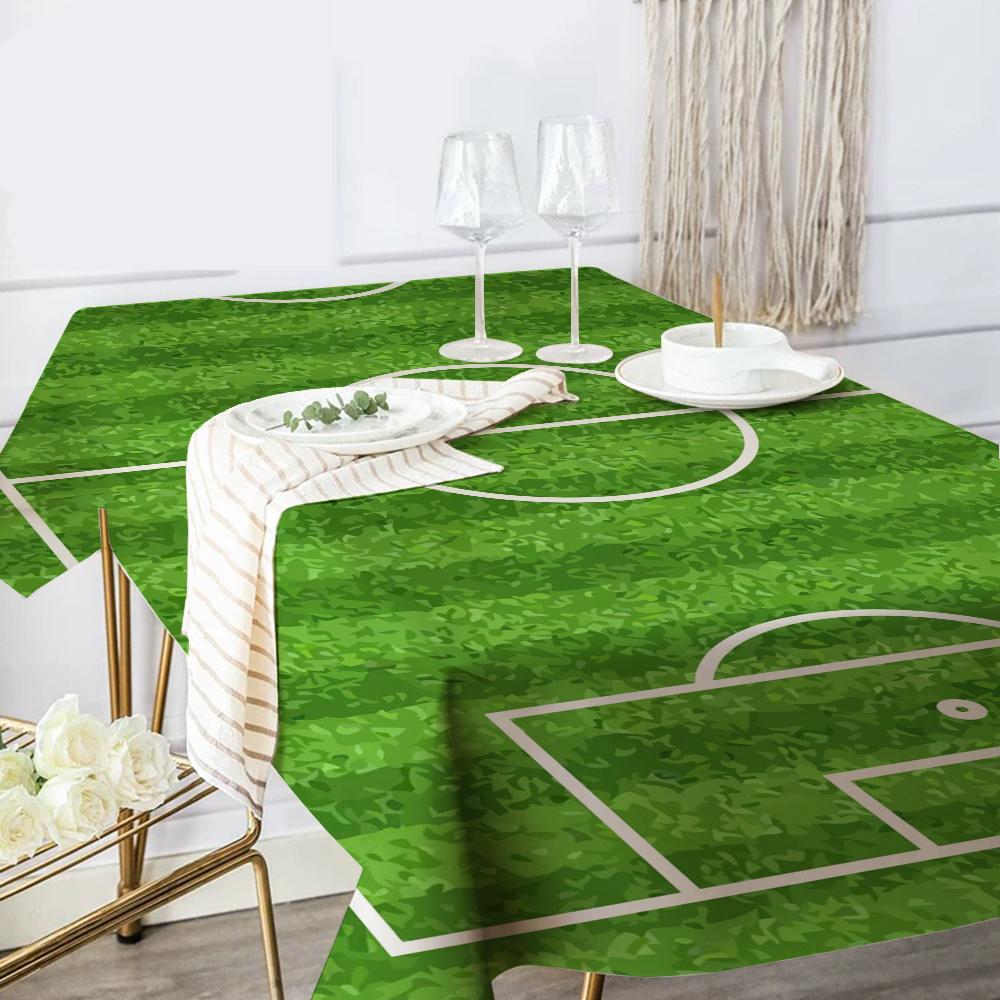Football Field Plan Home Tablecloths Dining Decoration And Rectangular Table Accessories Waterproof Cloth Anti-stain