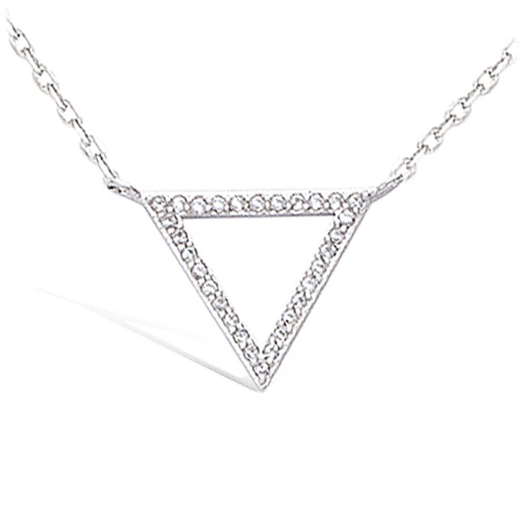 Les Trésors De Lily [N6834] - White 'Triangles' Silver Necklace (rhodium-plated) - 16x16 Mm