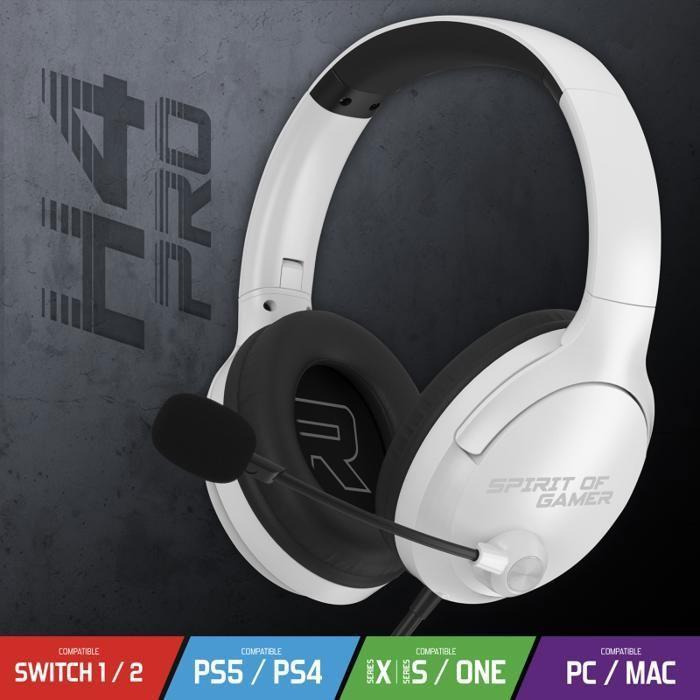 Casque Gaming - SPIRIT OF GAMER - PRO H4 ARTIC - Filaire - Stéréo 2.0 - Circum-aural