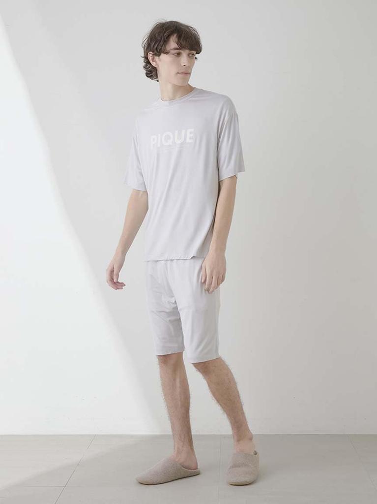 Gelato Pique HOMME Rayon Pique Logo PMCT251954 LGRY M Cool-Touch T-Shirt Men's