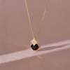 Year Geometric Square Necklace Women'S Light Luxury Simple Atmosphere Micro Pendant Accessories