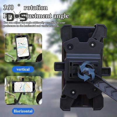 Supporto per telefono per moto con blocco automatico, specchietto retrovisore per manubrio, supporto per telefono cellulare antiscivolo, universale, per moto e bicicletta