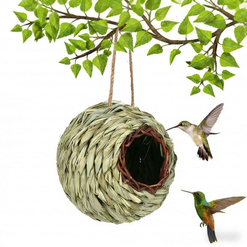 Handmade Spherical Bird Nest for Courtyard and Balcony, Creative Birdhouse To Attract Birds for Outdoor Gardening Decoration