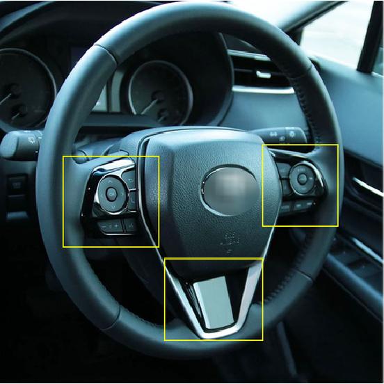 Black Steering Wheel Cover Trim For 2020-2023 Toyota Harrier Venza ABS Garnish 3