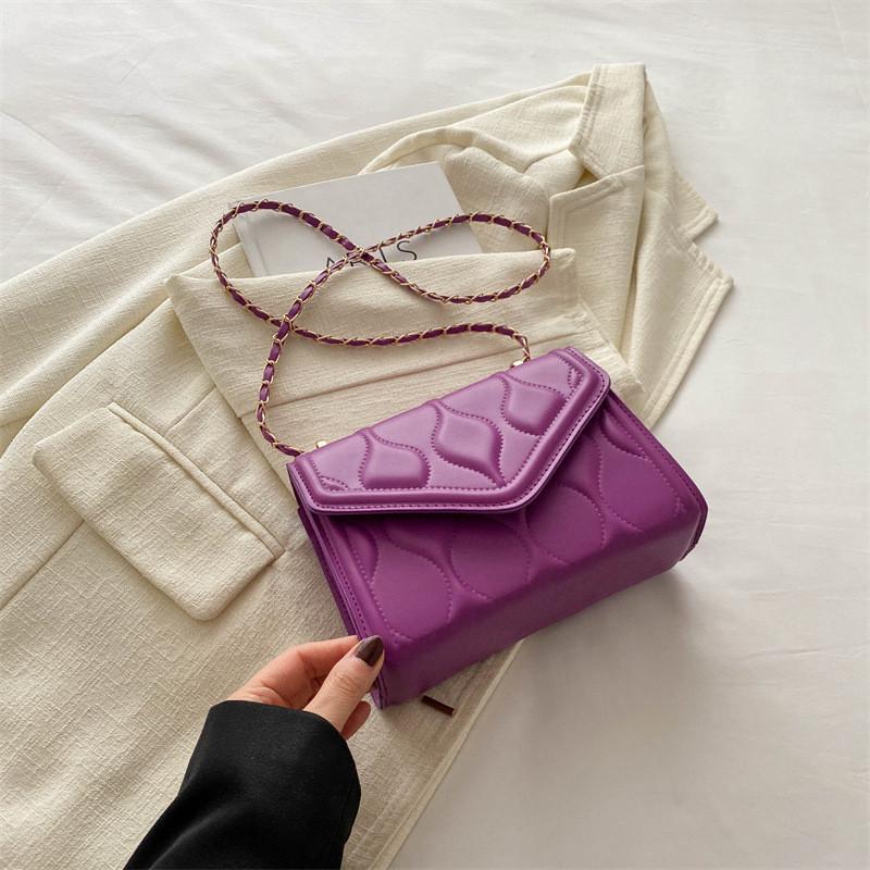 Stylish Black White Purple And Fuchsia Crossbody Chain Bag For Trendy Casual Outfits With Versatile Chic Design
