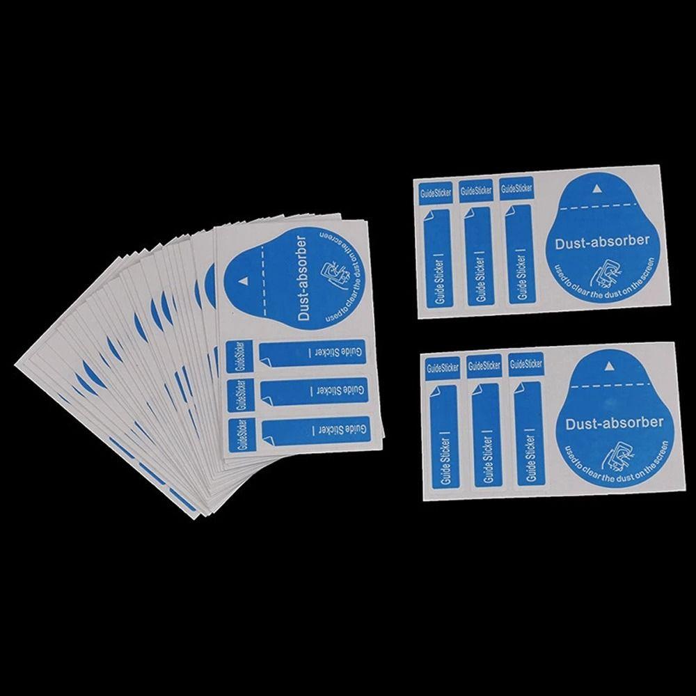 50PCS Cleaning Tablet Screen Dedust Sticker PVC LCD Guide Protector Tempered Glass