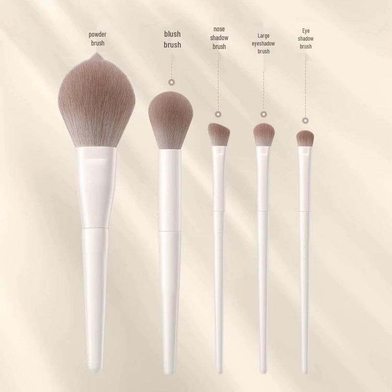 Cheng Shian's Yun Porcelain Makeup Brush Set: Eyeshadow, Blade, Scythe, Eyeliner, and Powder Brushes.