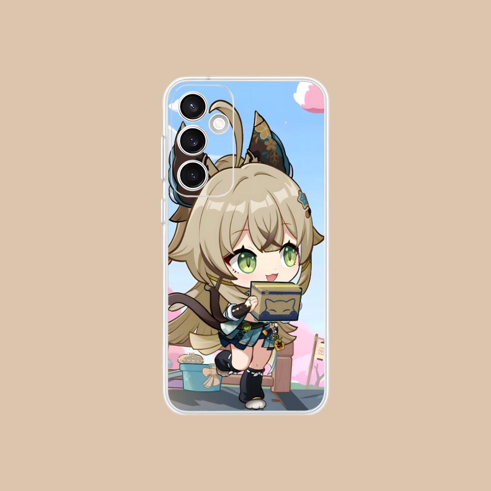 Game GI Kirara Mobile Phone Case for Samsung Galaxy S25 S24 S23 S22 S21Plus FE Ultra Clear Colorful Cover Pretty Cellphones