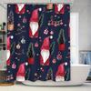 Tuniu Watercolor Christmas Shower Curtain Red Elves Watercolor Christmas Decorations Festive Bathroom Curtain