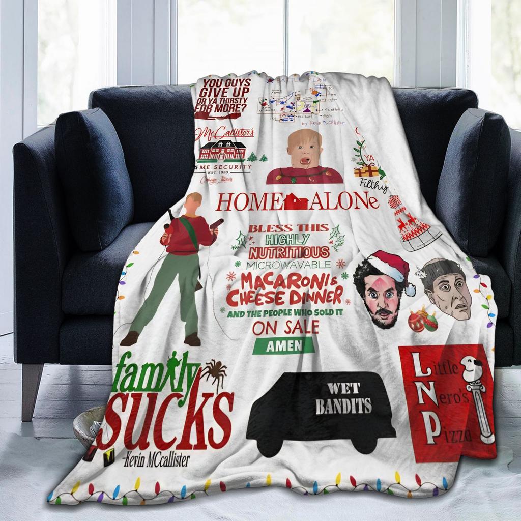 Home Alone Kevin Comedy Wool Fashion Blanket Xmas Merry Christmas Funny Throw Fashion Blanket for Home 125*100cm Super Soft
