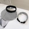 Foldable Stripe Empty Top Hat Wide Brim Striped Headband Fashion Sun Protection Cap  Beach Holiday