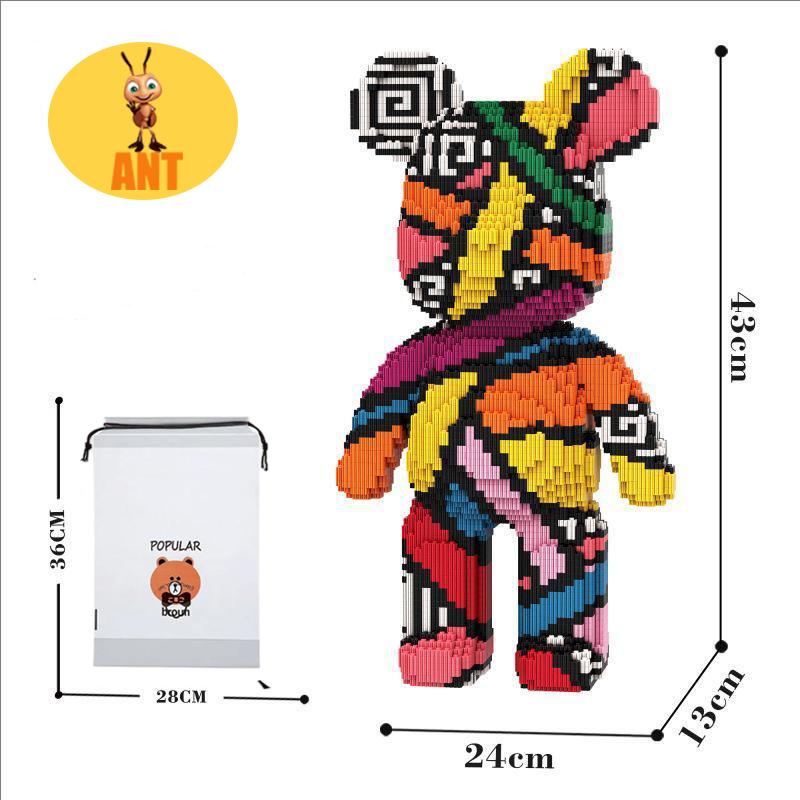 43Cm Kawaii Bear Building Blocks Toy,Assembly Toy,For Boys And Girls Gift,Creative Building Block,Ornaments, Home Decor