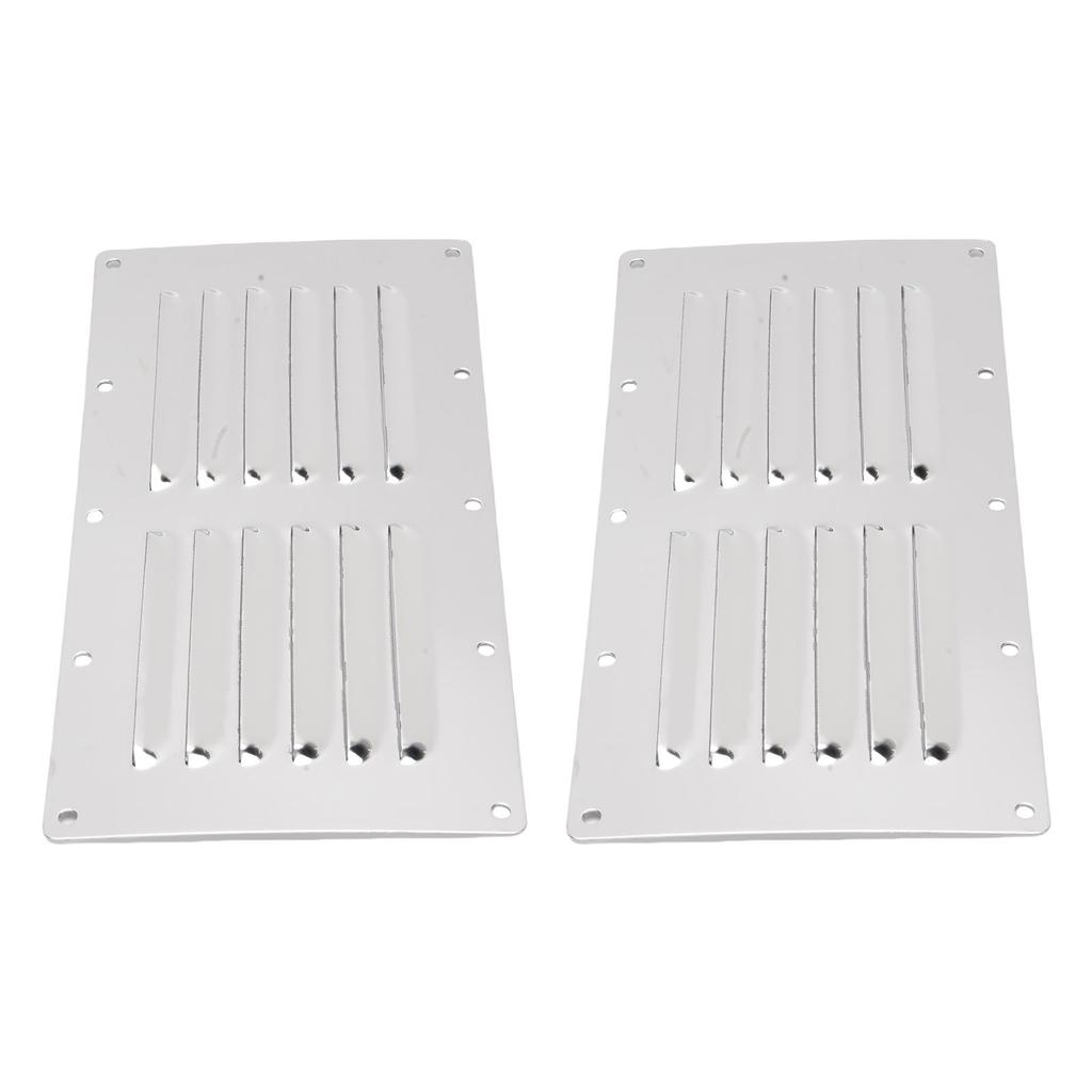 2PCS Louvered Vent Air Grill Cover 316 Stainless Steel Rectangular Air Venting Panel Cover for Ships Yachts RVs