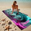 Custom Name Harley Quinn Art Stylish Digital Printing Beach Towel Quick‑Drying Absorbent Blanket for Beach Pool Gym Travel