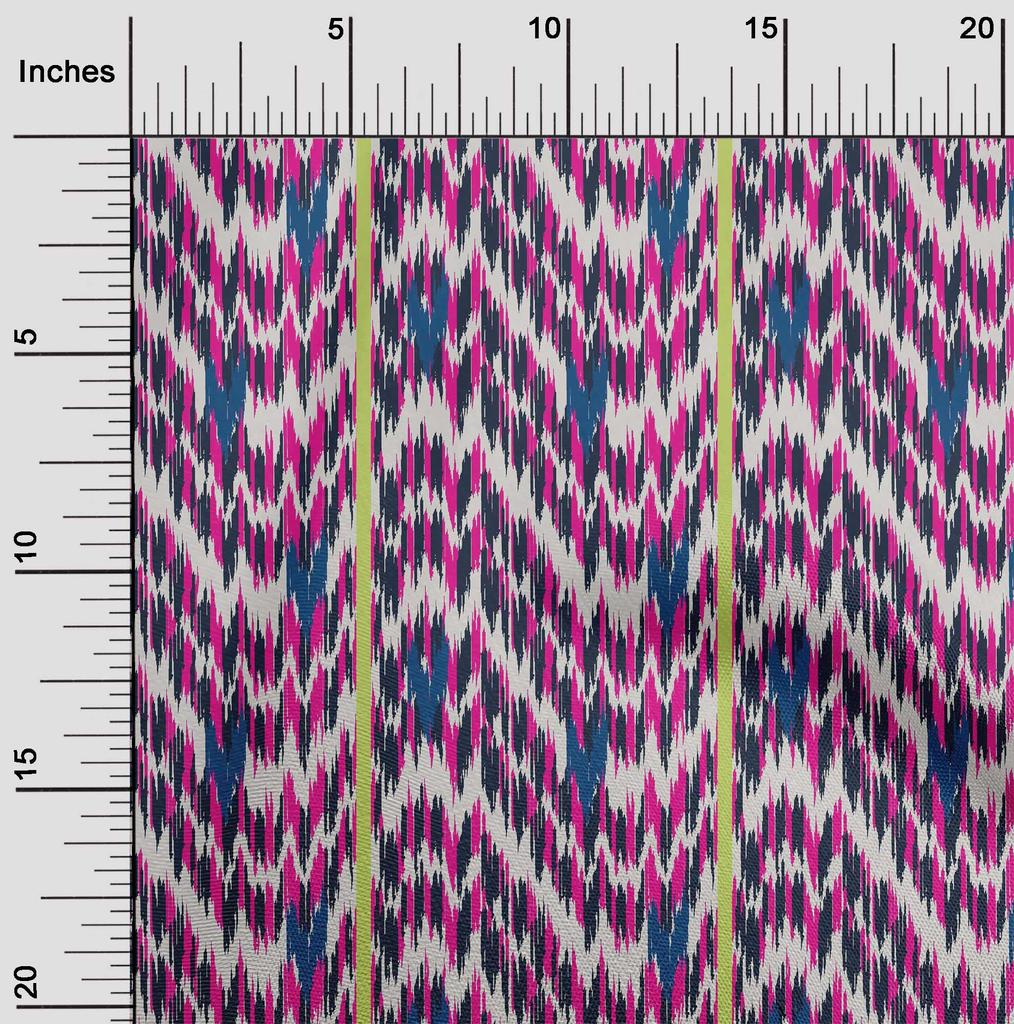 oneOone Cotton Flex Fabric Stripe & Chevron Ikat Fabric Prints By Yard 40 Inch