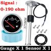 52MM Fuel Gauge with Red Backlight 100-500MM Stainless Steel Fuel Level Sensor 0-190ohm For Oil Fuel Tank Indicator Customized