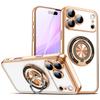 KEYSION Plating Transparent TPU Magnetic Case for MagSafe for iPhone 16 17 Pro Max 17 Air PC Ring Stand Lens Protect Phone Cover