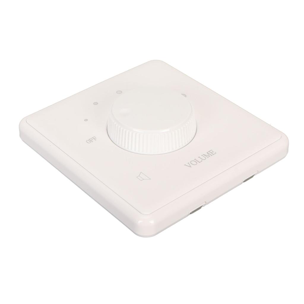 Wall Mount Volume Control Knob 10W Volume Control Wall Plate Rotary Knob Volume Controller for Home Speakers White