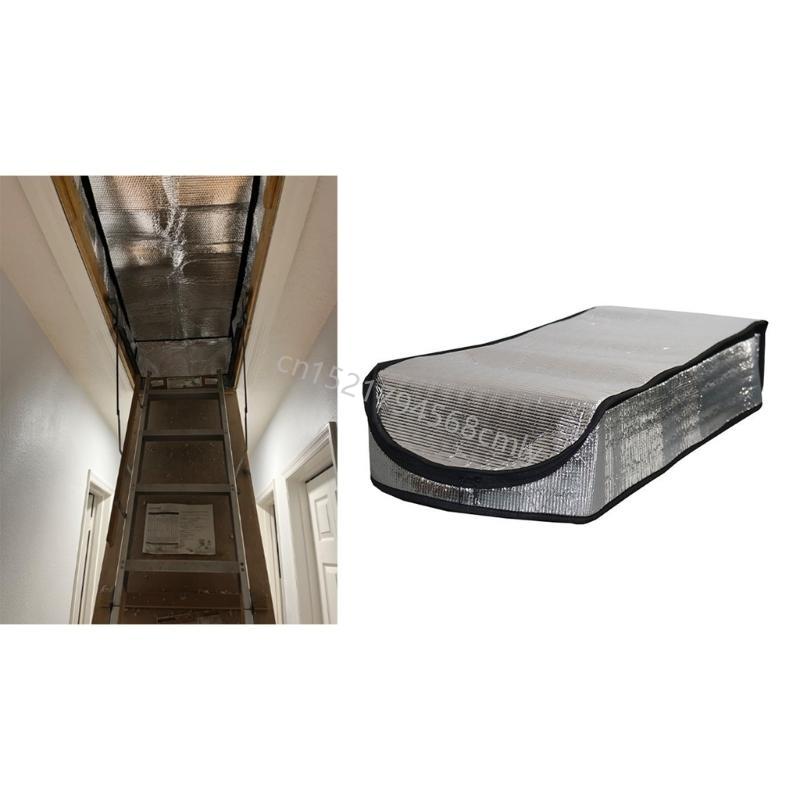 Thermal Barriers Attic Door Insulation Cover Efficient Heat Reflection Attic Stair Ladder Insulation Tent with Zippers 6XDE