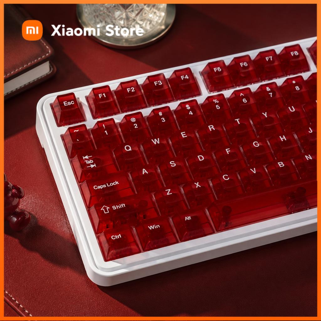 Xiaomi New 132 Keys English Cherry Height PC Fully Transparent Keycaps Mechanical Keyboard Custom Multilingual Keycaps for MX Keyboard