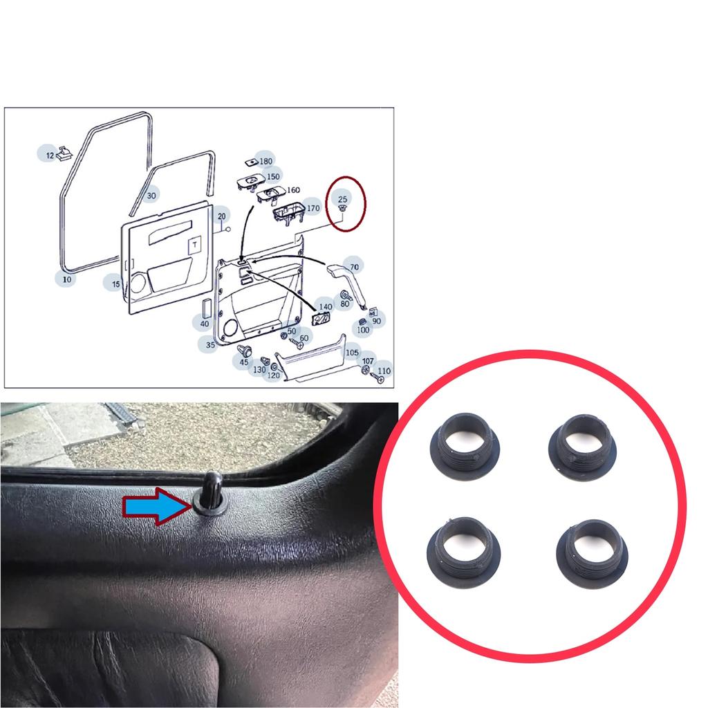 EDP1654 4 Pieces Door Lock Rod Grommet for Mercedes W124 W126 190 W201 W202 W203 C208 C209 W210 W168 W163 W460 W461 W463 2019921205