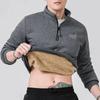 Kış Sweatshirt Erkek Uzun Kollu Erkek Polar Astarlı Sıcak Sweatshirt Saf Renk Çeyrek Fermuarlı Sweatshirt Kalın Büyük Beden 8XL