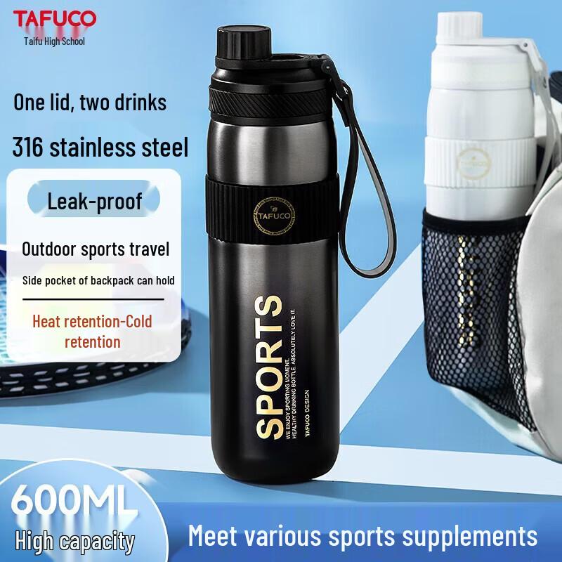 TAFUCO Dual-Drink Insulated Sports Water Bottle