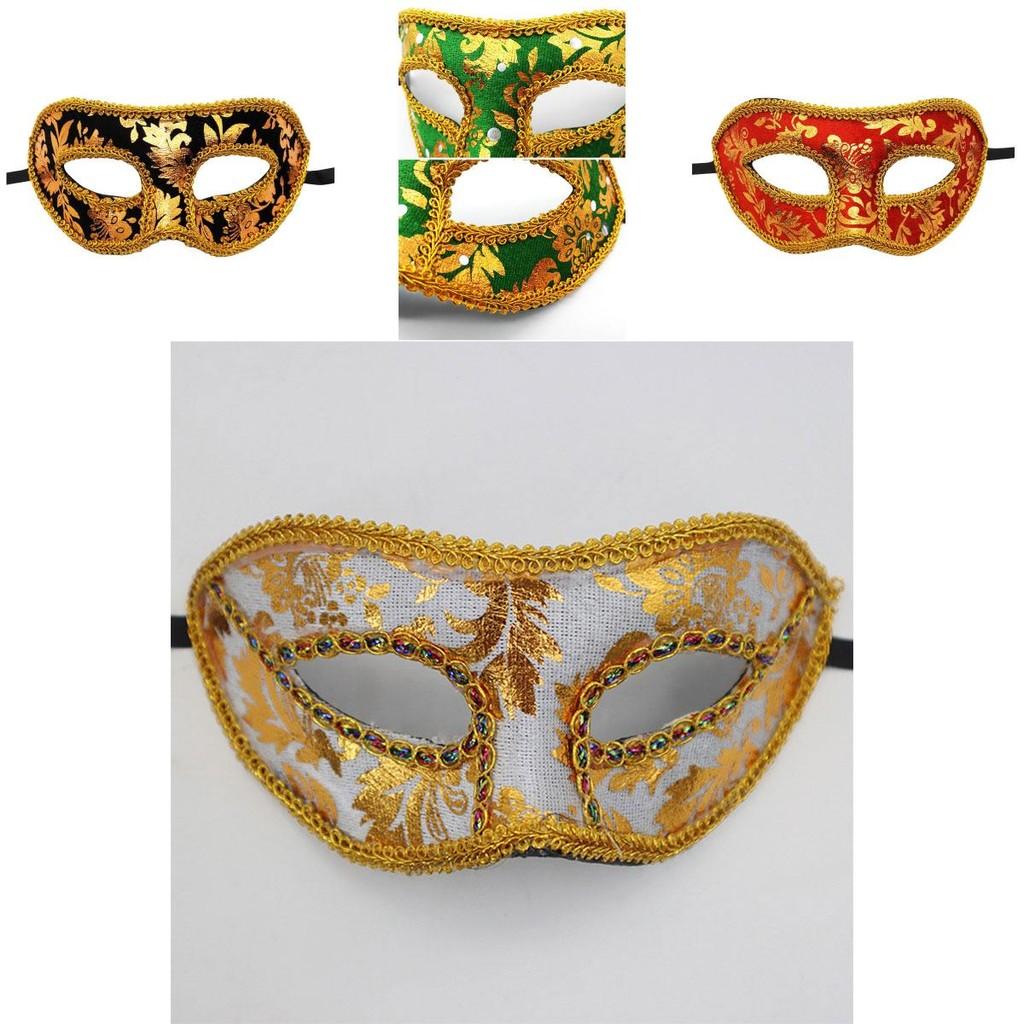 Tajemniczy Anioł Halloweenowa Impreza Maskaradowa Męska Maska Pluszowa Tkanina Maska na Pół Twarzy z Krawędziami z Tkaniny