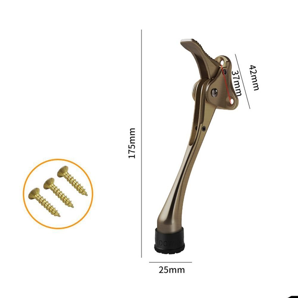 

New Zinc Alloy Kick Down Door Stopper Self Adhesive Anti Collision Door Stopper Easy Pedal Floor Holder Door 140mm