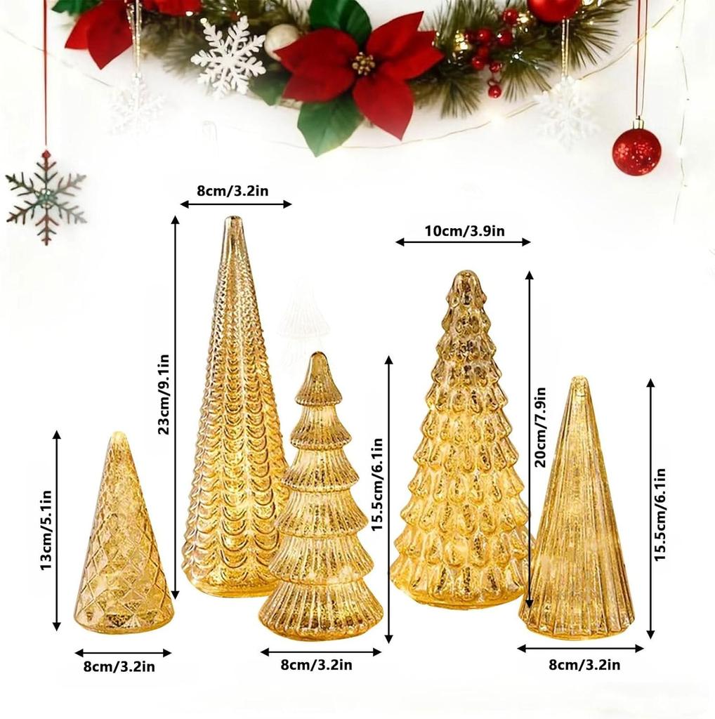 Leuchtendes Glas-Weihnachtsbaumschmuck Neues Schreibtisch-Dekoration Für Instagram Foto-Requisiten Festliche Beleuchtungsdekoration