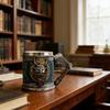 Medieval Pirate Drinking Cup With Ergonomic Axes Handle And Decorative Carvings Beer Mug For Beverage Enthusiasts Gift