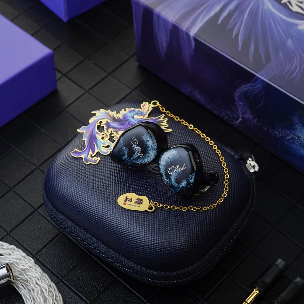 HiFiGo Kinera Celest Relentless In-Ear Monitors, 1DD+6BA Hybrid Earphones, IEM with 5N Copper Silver-Plated Cable and 3.5mm+4.4mm Interchangeable