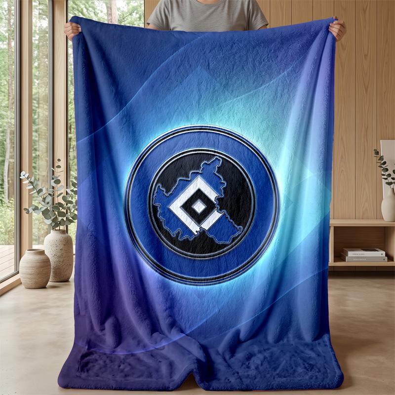 Hamburger SV Football Print Flannel Blanket, Soft Warm Lightweight Throw Blanket for Sofa Bed Camping