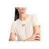 Emporio Armani EA7 Unifarben Rundhals Buchstabenlogo Kurzarm Regular T-Shirt Damen Oberteile Beige 7W000072-AF12115-U1079