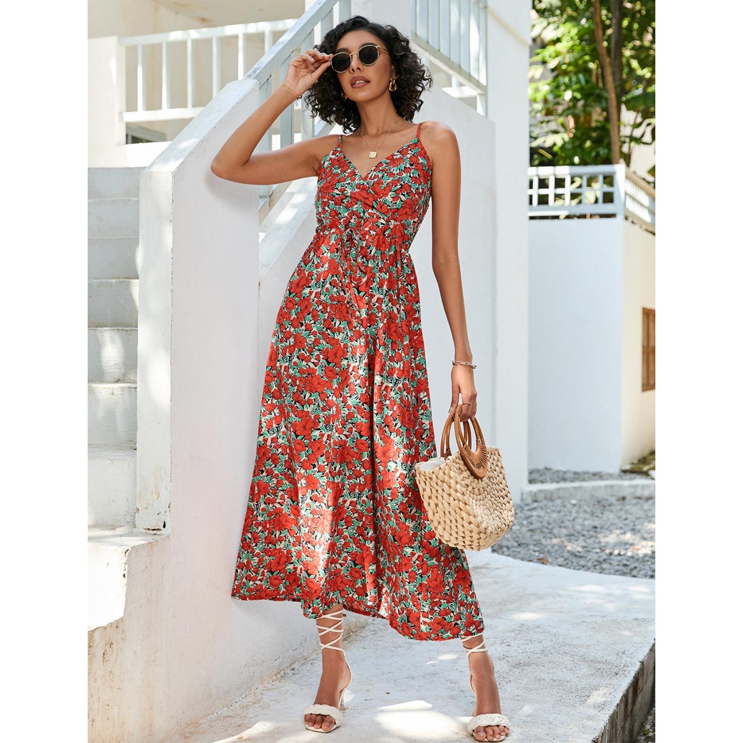 

2025 Новое женское модное элегантное платье весна-лето с принтом, тонкая талия, тренд, свободное и удобное платье 2XL