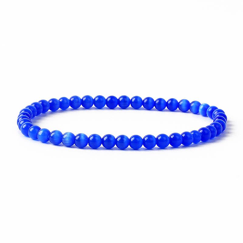 Reiki Natural Stone Bracelets For Women Men 4MM Beads Stretch Bracelet Wholesale Agate Lava Tiny Bangles Handmade Simple Jewelry