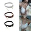 2 Stück Lange Seil Halskette Wildleder Seil Fliege Choker Halskette Modeschmuck Halsband Schlüsselbein Kette Halskette