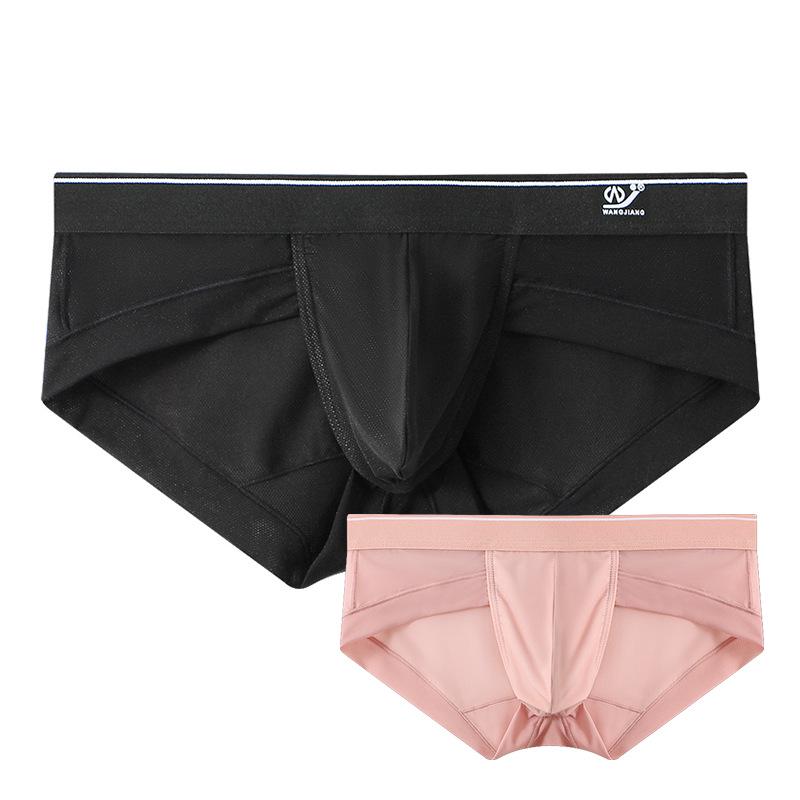 Men's 2025 Ultra-Thin Sexy Mesh Triangle Underwear - Breathable Ice Silk, Quick-Drying & Transparent.