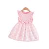 Sweet Girls Sleeveless Dress With Bowknot Tulle Skirt Cotton A Line Dress For Little Kids Children Party Wear