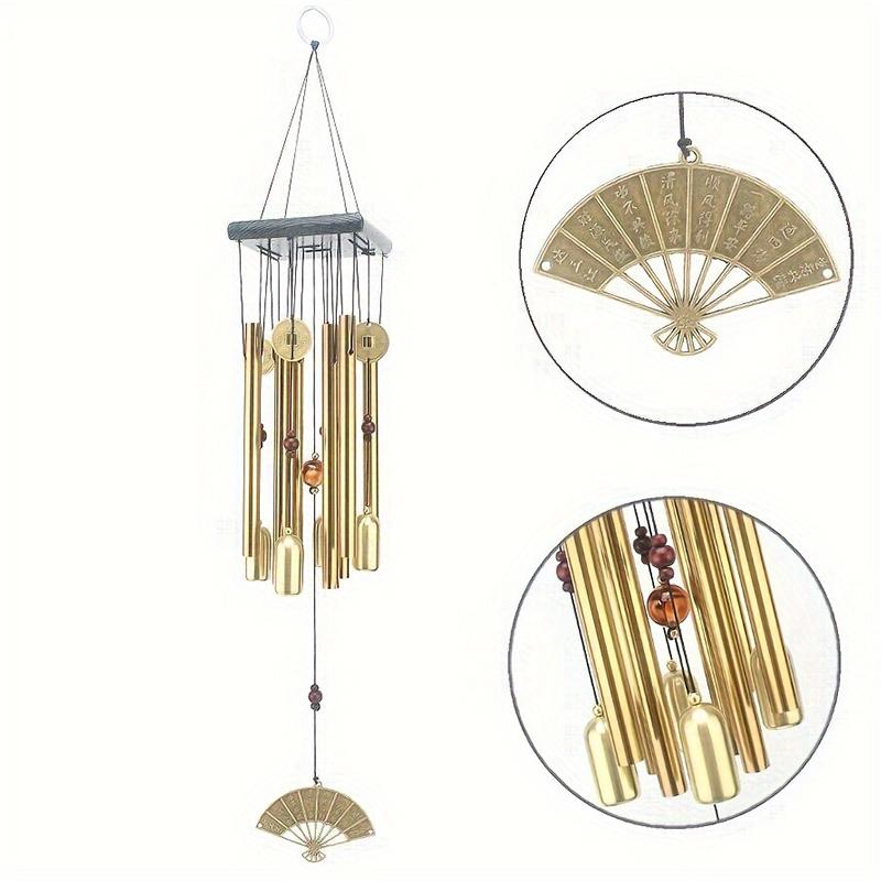 

1 шт ретро 8 трубок колокольчик медная монета домашний декор металлический уличный сад прочный орнамент