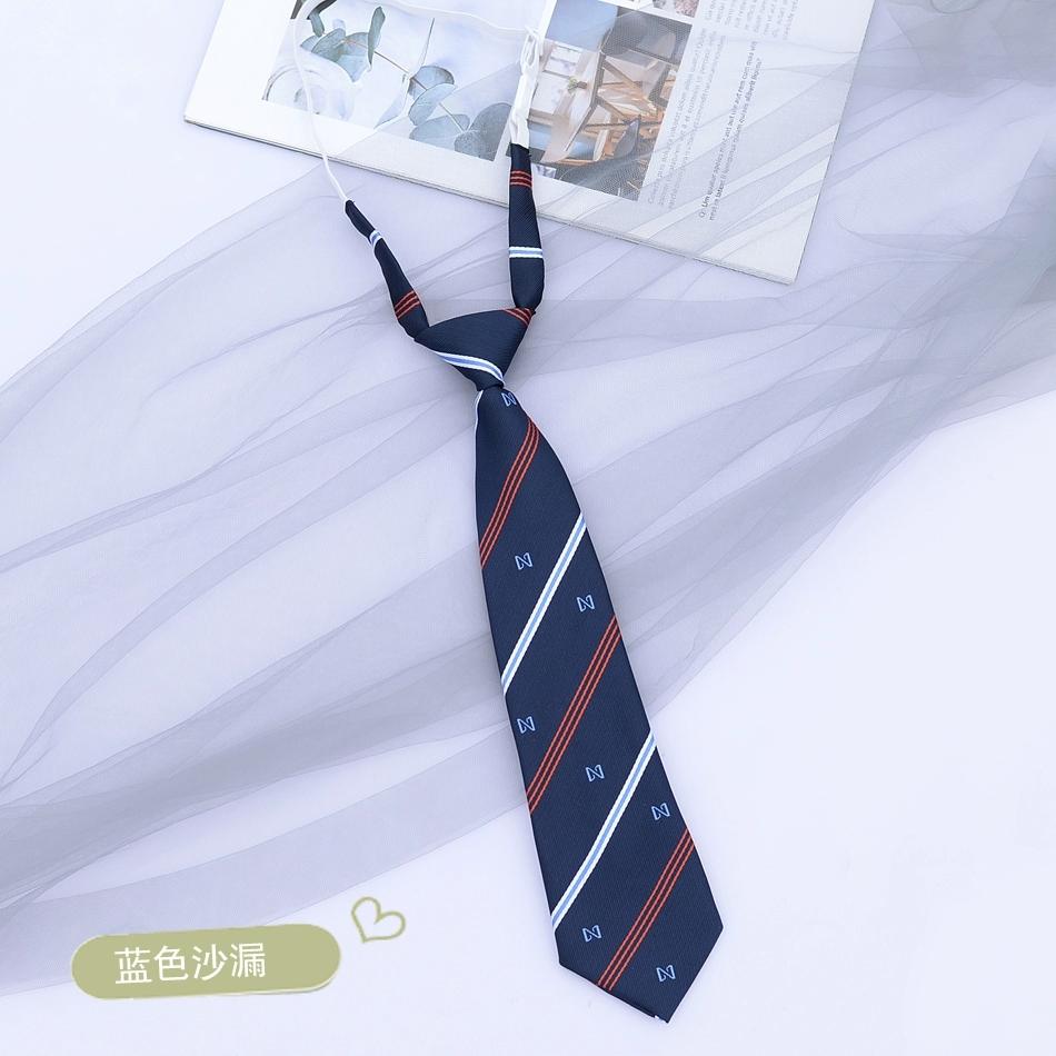 Preppy Chic JK Ties Women Young Girls Striped Necktie Retro Badge Brown Lazy-tie College Student DK Uniform Shirt Dress Cravat