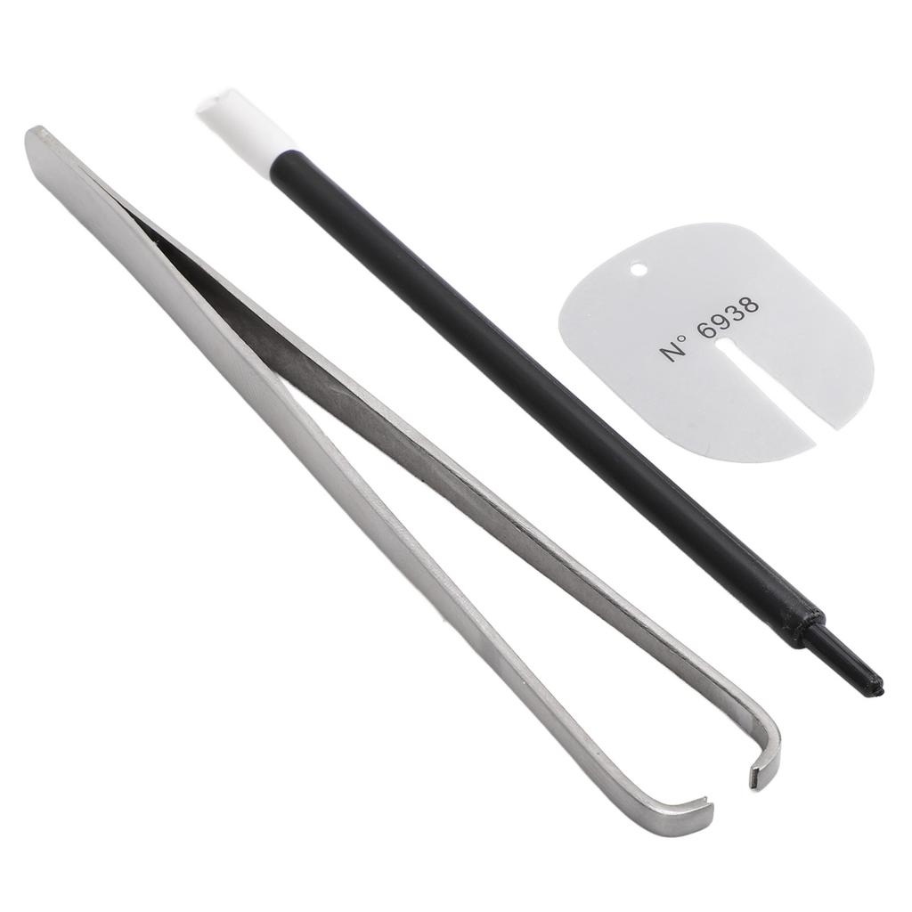 Uhrenfederstegzange, Edelstahl, leichtes Uhrenfedersteg-Pinzettenwerkzeug mit Reinigungsstift