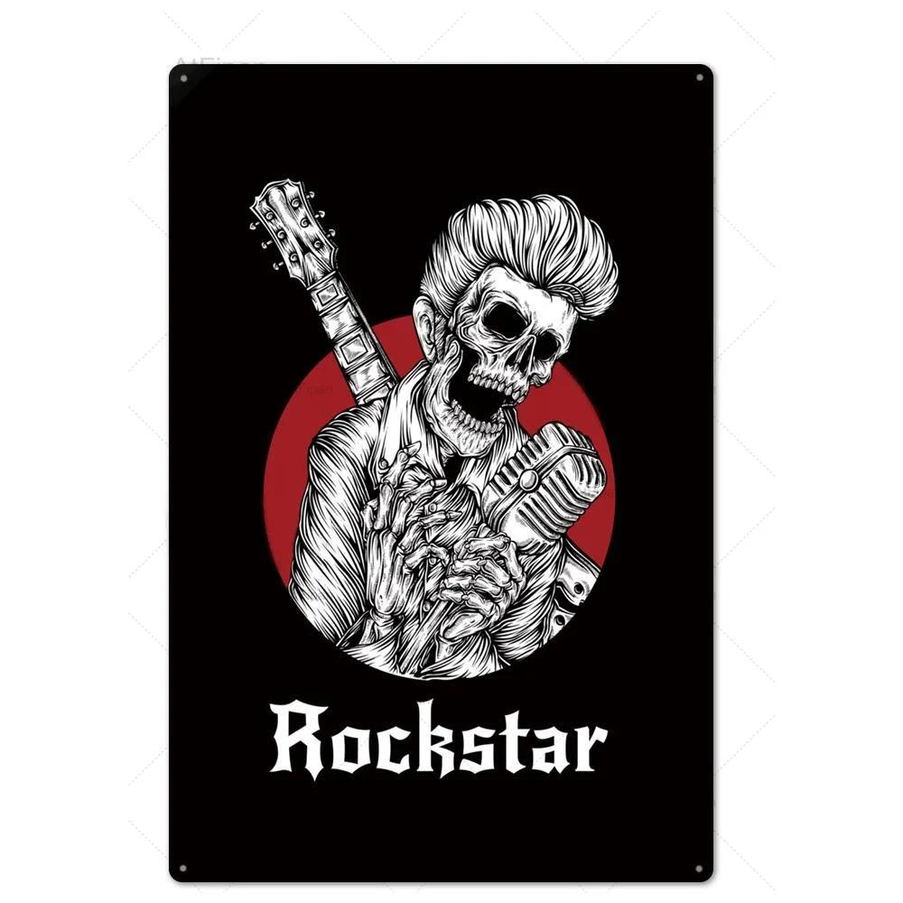 Vintage Rock  Roll Tin Sign Metal Poster  Retro Wall Decor for Bar Pub Club Man Cave  Perfect Metal Plaque for Music Lovers