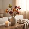 Real Touch Artificial Slipper Orchid Lifelike Realistic Silk Orchid Flower Single Branch Simulation Orchid Floral Arrangement